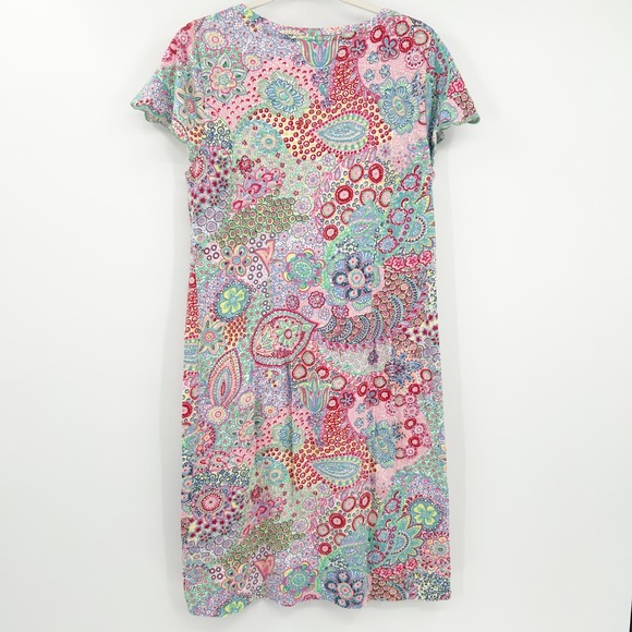 Talbots Womens Retro Paisley Print Cotton‎ T-Shirt Shift Dress Size M Multicolor - Picture 6 of 8